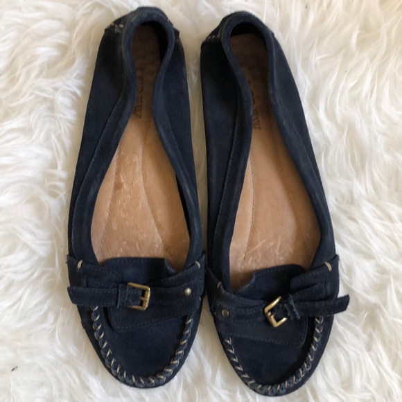 J. Crew Shoes - J crew navy blue leather suede driving loafer shoe